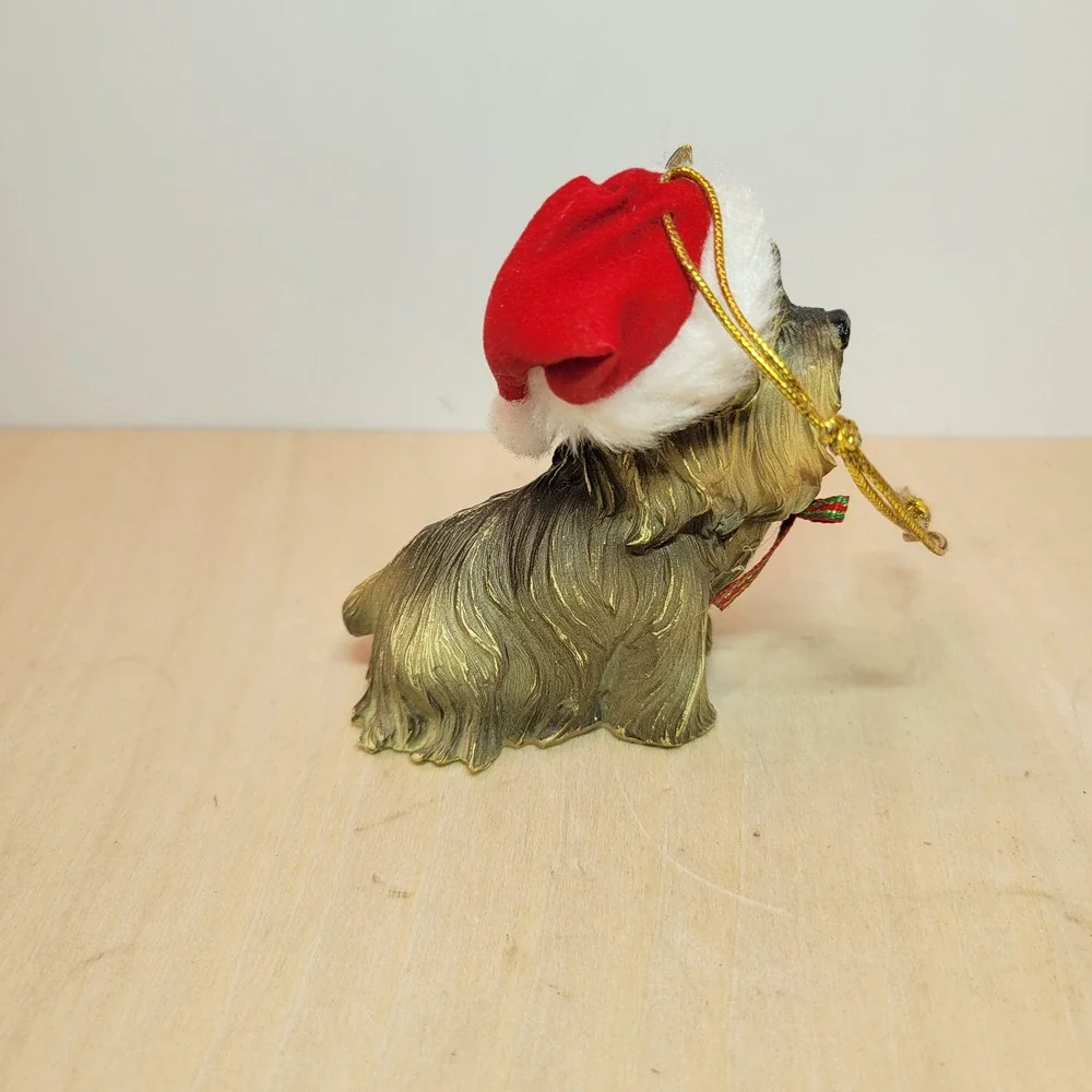 Adorable Yorkshire Terrier Dog‎ Christmas Ornament Santa Hat  Holiday Decor